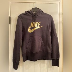 Nike hoodie with gold logo, size XS